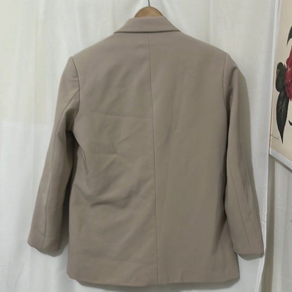Zara Beige Single Breasted Oversized Blazer - Picture 4 of 4